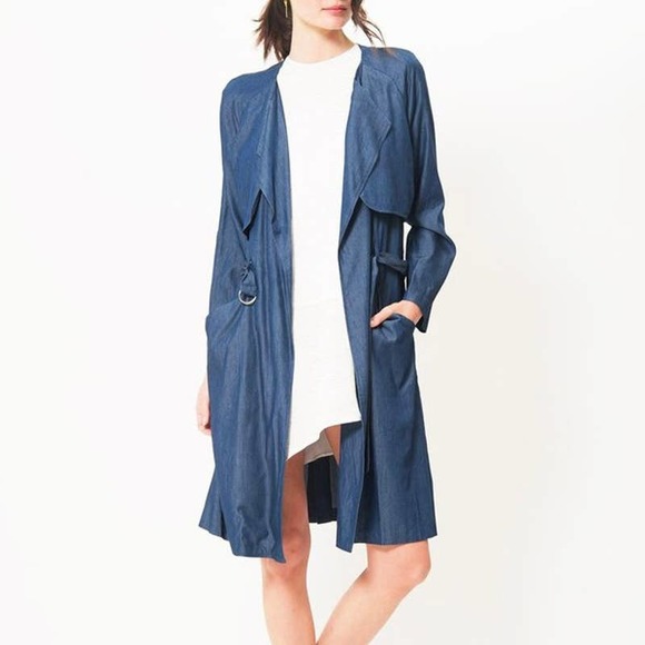 ASTR The Label Denim Trench Jacket - Picture 2 of 8